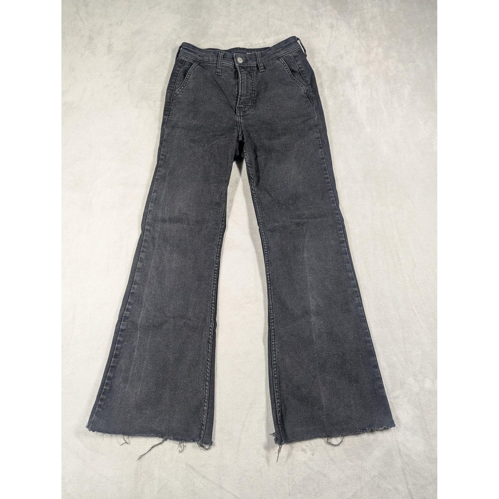 Old Navy Jeans Womens 0 Black Extra High Rise Flare Trouser Stretch Denim‎ Boho